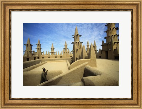 Framed West African Man at Mosque, Mali, West Africa Print