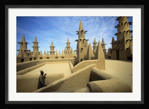 Framed West African Man at Mosque, Mali, West Africa Print
