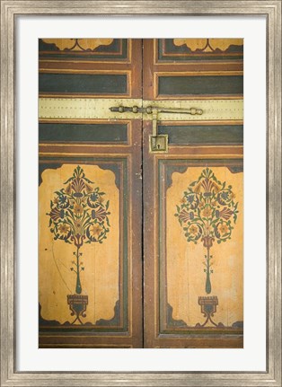 Framed Woodwork Detail, House of the Grand Vizier, Palais de la Bahia, Marrakech, Morocco Print