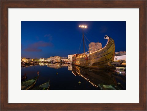 Framed Tunisia, Bizerte, Old Port, floating restaurant Print