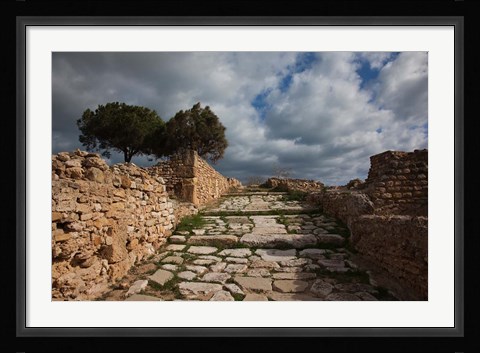 Framed Tunisia, Carthage, Roman Villas, Ancient Architecture Print