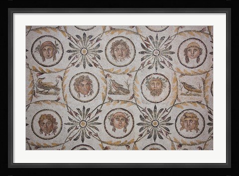 Framed Tunisia, El Jem, El Jem Museum, Roman-era mosaic Print