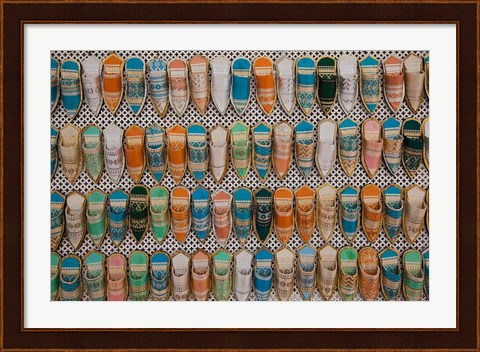 Framed Tunisia, Tunis, Carthage, Market, babouches slippers Print