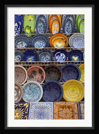 Framed Tunisian pottery, Port El Kantaoui, Tunisia Print