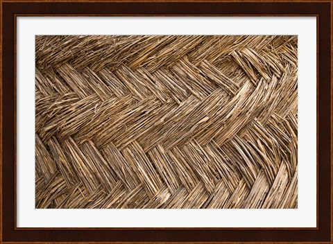 Framed West Africa, Ghana, Yendi. Woven thatch. Print