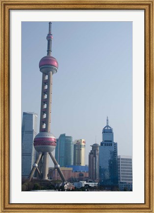 Framed View of the modern Pudong area, Shanghai, China Print