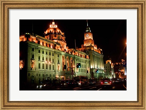 Framed View of Colonial-style Buildings Along the Bund, Shanghai, China Print