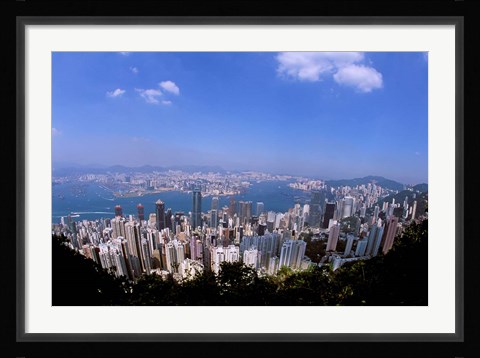 Framed View of City from Victoria Peak, Hong Kong, China Print