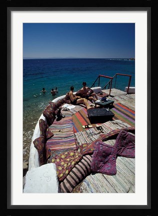 Framed Village Cafe and Terrace on the Red Sea, Egypt Print