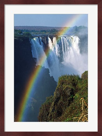 Framed Waterfalls, Victoria Falls, Zimbabwe, Africa Print