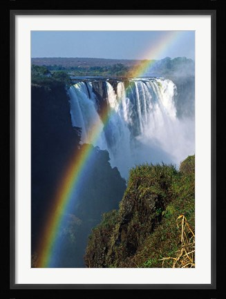 Framed Waterfalls, Victoria Falls, Zimbabwe, Africa Print