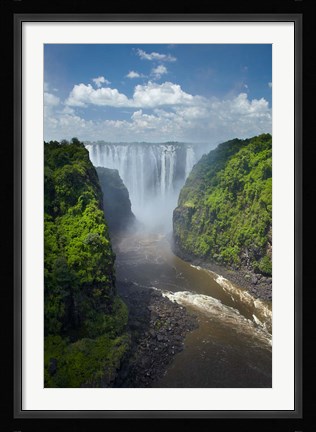 Framed Victoria Falls and Zambezi River, Zimbabwe Print