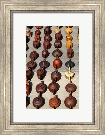 Framed Yixing Teapots For Sale at a Street Market, Shandong Province, Jinan, China Print