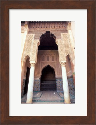 Framed Zellij (Mosaic Tilework) at the Saddian Tombs, Morocco Print
