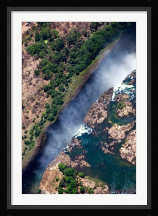 Framed Zimbabwe, Victoria Falls, border of Zambia/Zimbabwe Print