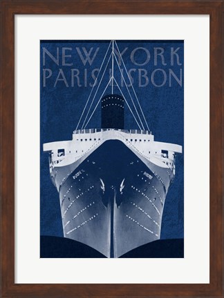 Framed Passage Atlantique Blueprint Print
