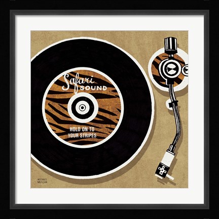 Framed Analog Jungle Record Player Print