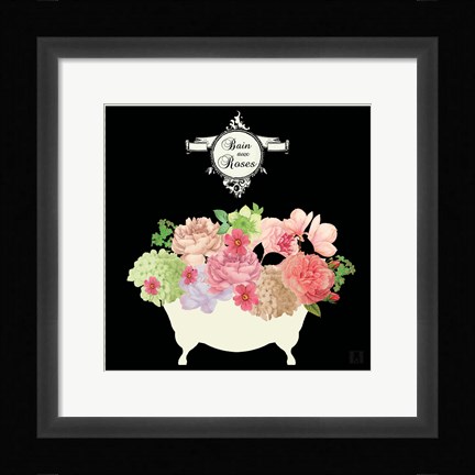 Framed Bain du Jardin III Black Print