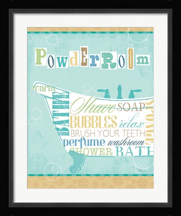 Framed Bathroom Words Tub I Print
