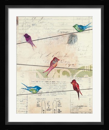 Framed Birds on a Wire no Border Print