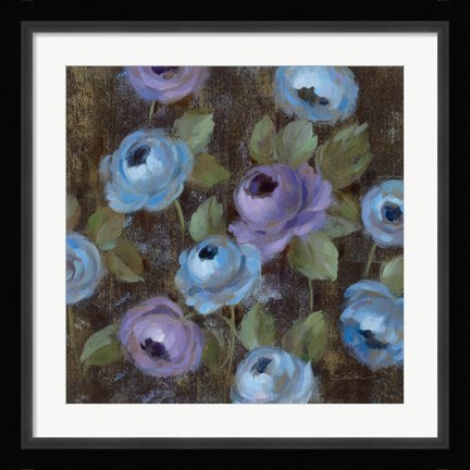 Framed Blue Damask II Print