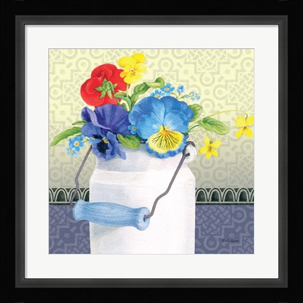 Framed Blue Pansy III no Border Print