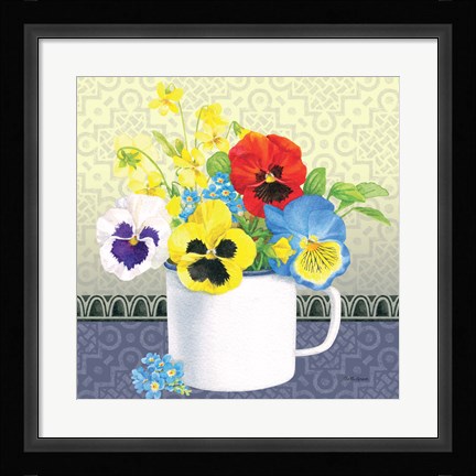 Framed Blue Pansy IV no Border Print