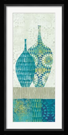 Framed Blue Spice Stripe Panel I Print