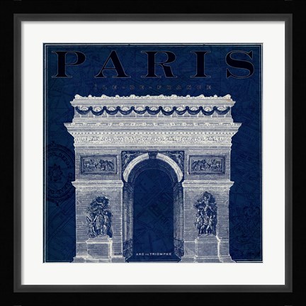 Framed Blueprint Arc de Triomphe Print