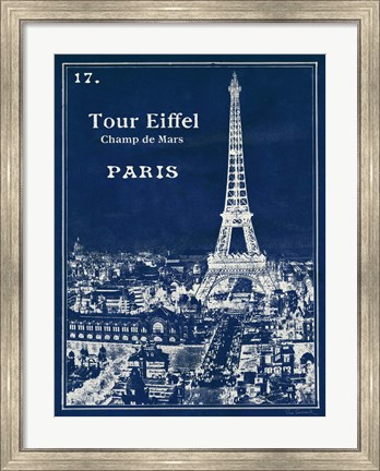 Framed Blueprint Eiffel Tower Print