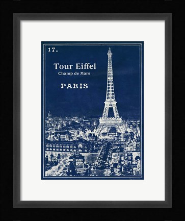 Framed Blueprint Eiffel Tower Print