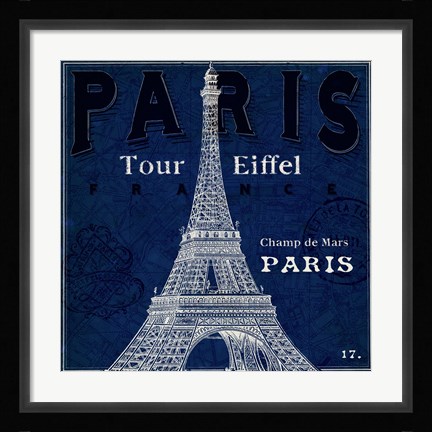 Framed Blueprint Tour Eiffel Print