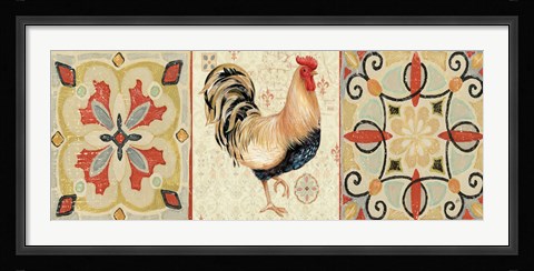 Framed Bohemian Rooster Panel II Print