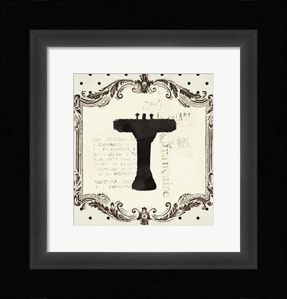 Framed Cartouche Sink Print