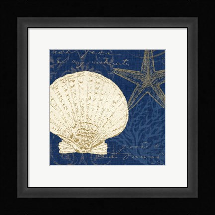 Framed Coastal Moonlight II Teal Print