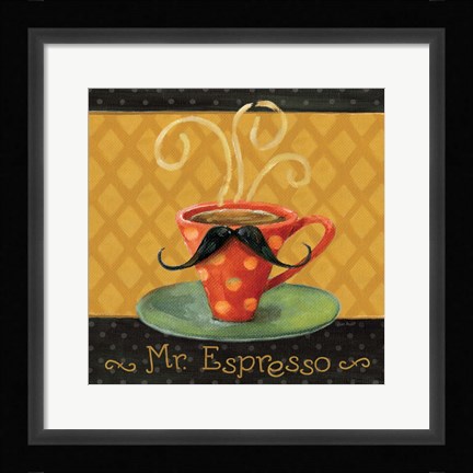 Framed Cafe Moustache III Square Print