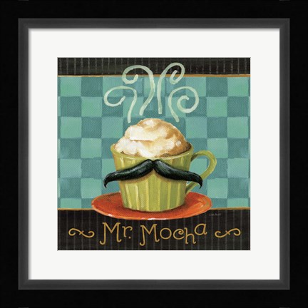 Framed Cafe Moustache V Square Print