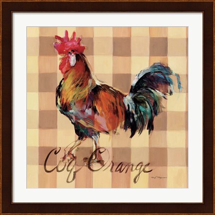 Framed Coq Orange Print