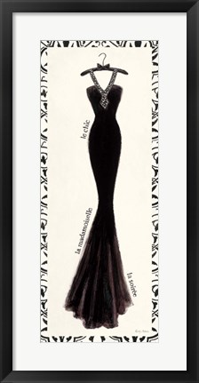 Framed Couture Noir Original III with Border Print