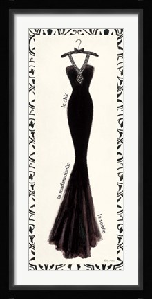 Framed Couture Noir Original III with Border Print