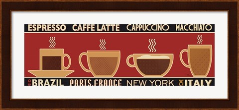Framed Deco Coffee Panel I Print