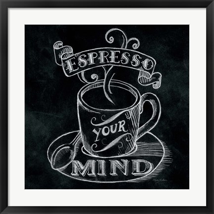 Framed Espresso Your Mind  No Border Square Print