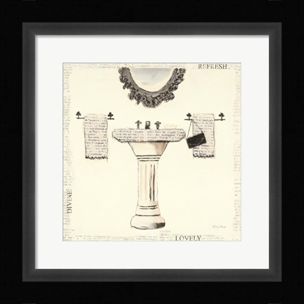 Framed Floral Monotype II on Cream Print