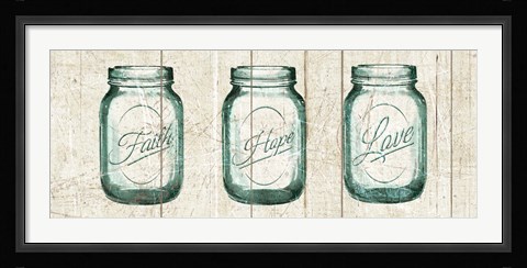 Framed Flea Market Mason Jars Panel I v.2 Print