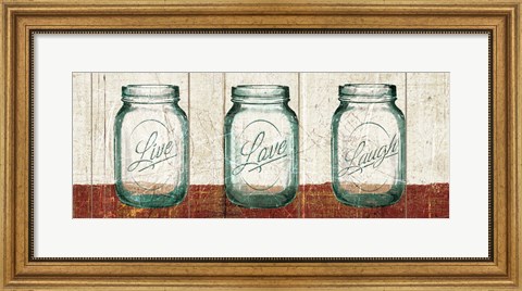 Framed Flea Market Mason Jars Panel II Table Print