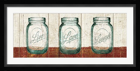 Framed Flea Market Mason Jars Panel II Table Print