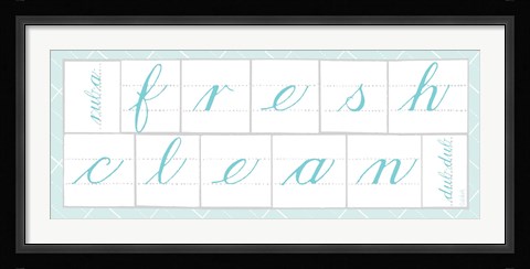 Framed Fresh Clean Blue Print