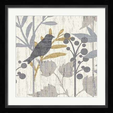 Framed Garden Leaves Square III Print