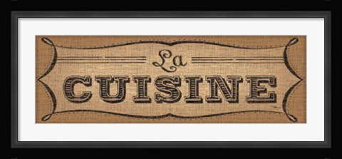 Framed La Cuisine Burlap II Print