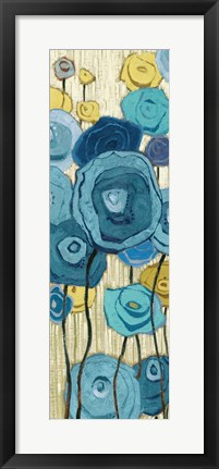 Framed Lemongrass in Blue Panel I Print